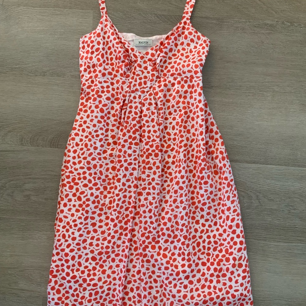 MALVIN Red and White 100% cotton sundress - from German boutique.  Size S